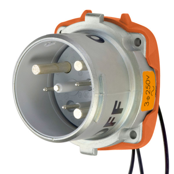 37-68173-C-K07-263-4X - DS100C INLET METAL SIZE 4 TYPE 4X 3P+G 100A 250 VAC 60 Hz +3 AUX TYPE 4X WATERTIGHTNESS